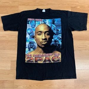 Vintage 90s Tupac Memorial In Memory Of 2Pac Rap Tee T-Shirt Men's Size 2XL